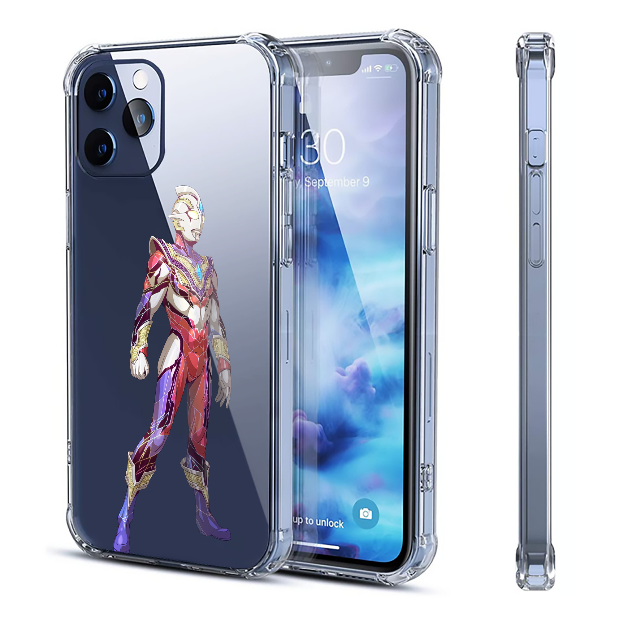 （画像用） ウルトラマン Ultraman 【iPhone 12シリーズ対応】透明スマホケース（クリアソフトケース）